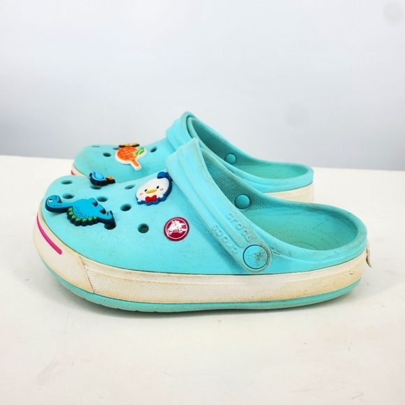 Crocs Crocband Clogs Junior 3 Shoes Rubber Slingback Casual Beach Baby Blue - Picture 1 of 14